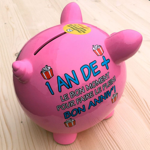 Tirelire cochon géante Anniversaire