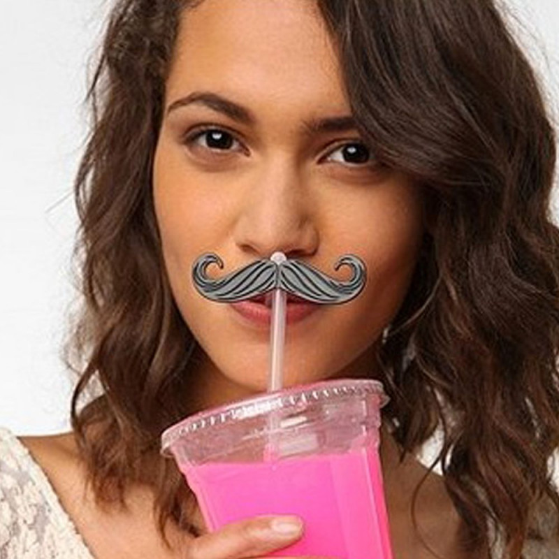 Pailles moustaches x 6