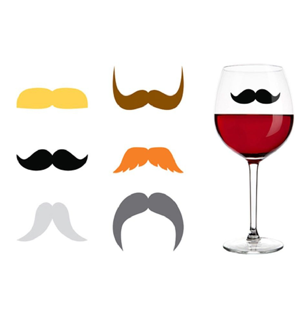 Marqueurs de verre moustache