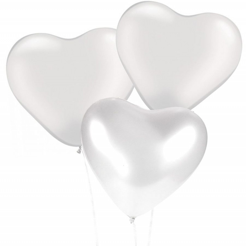 Ballons Coeur Blancs