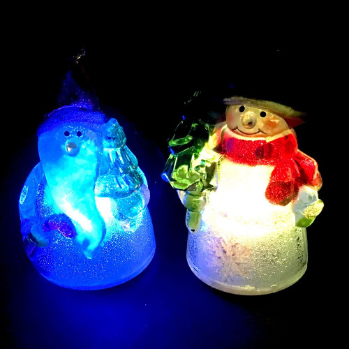 lot 2 figurines de noël lumineuses