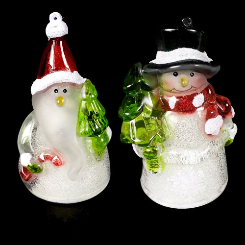 lot 2 figurines de noël lumineuses