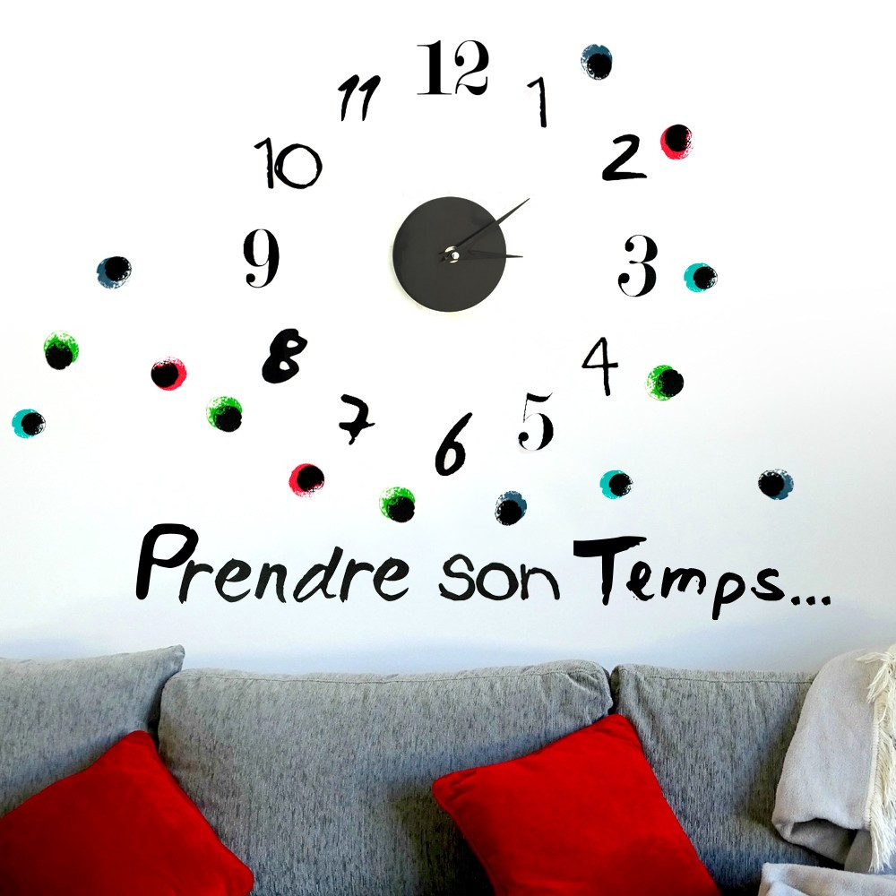 Sticker pendule, l'horloge adhésive