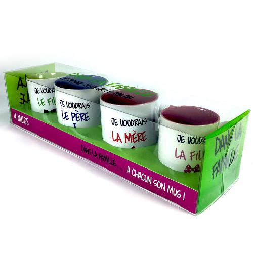 Coffret 4 mugs La Famille