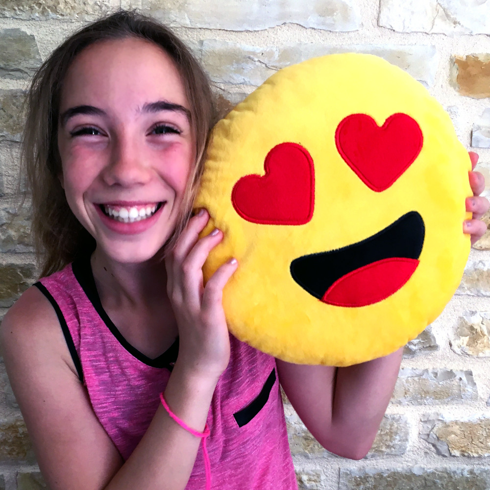 Coussin Emoji Coeurs