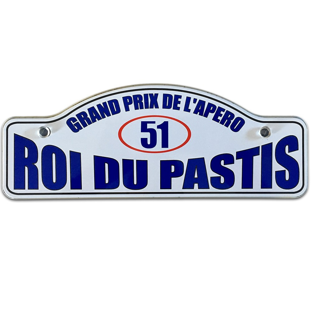 Plaque Rallye Roi du Pastis