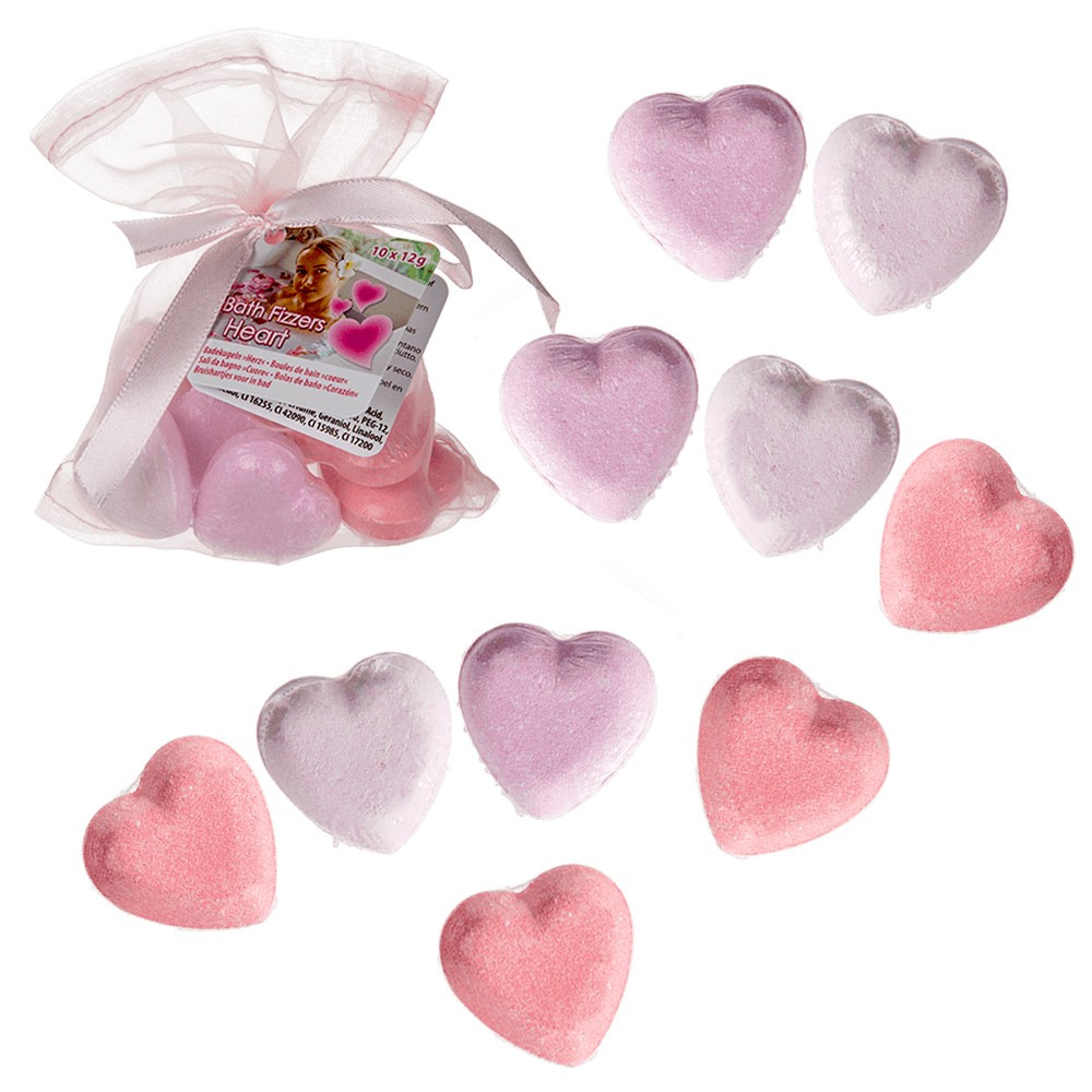 Sachet 10 coeurs effervescents pour le bain