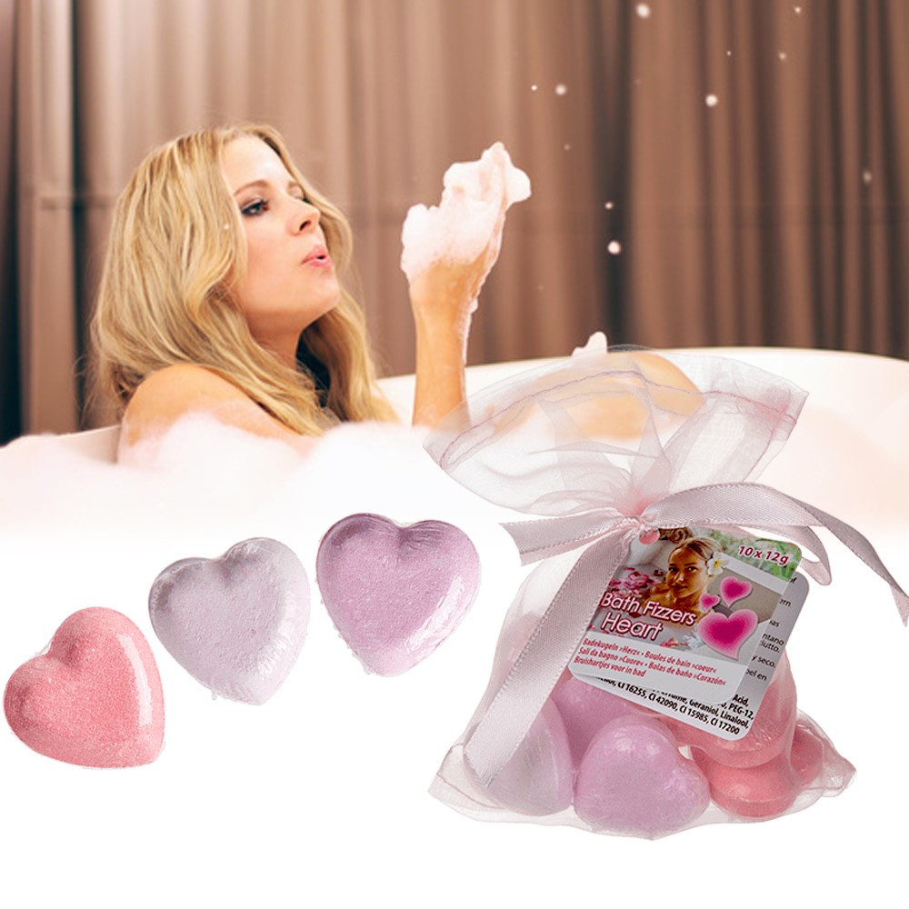 Sachet 10 coeurs effervescents pour le bain