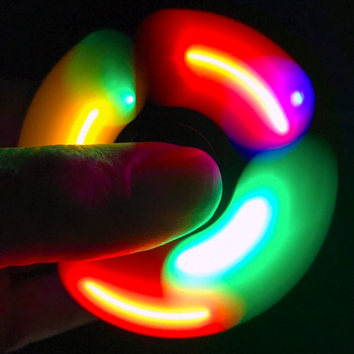 Hand spinner lumineux, gadget anti-stress Led