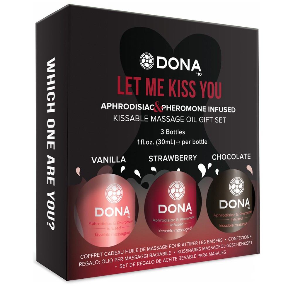 Coffret 3 huiles de massage aphrodisiaques et phéromones