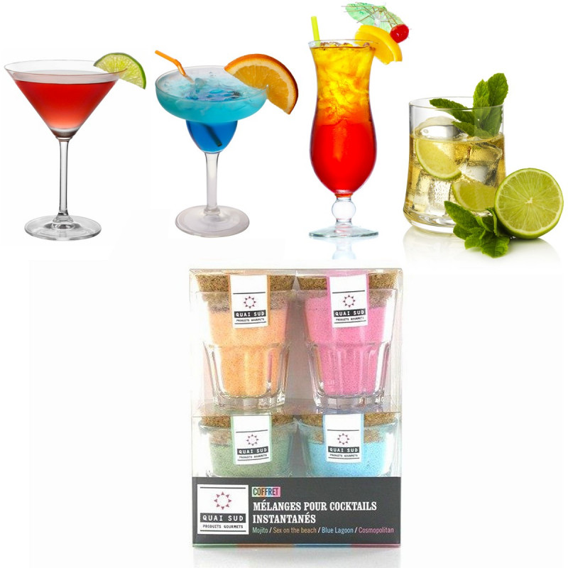 Coffret 4 mélanges pour cocktails instantanés