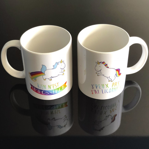 Set 2 mugs Licorne