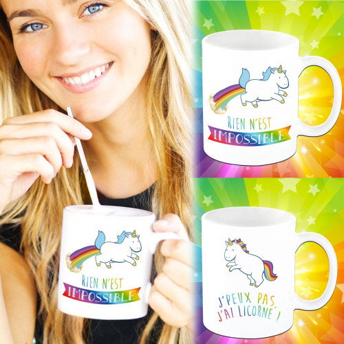 Set 2 mugs Licorne