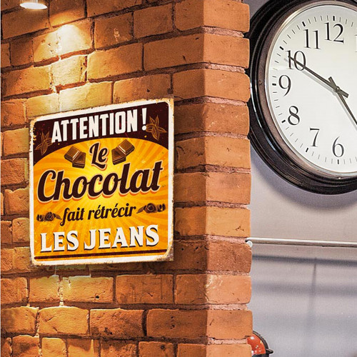 Plaque métal humour Chocolat