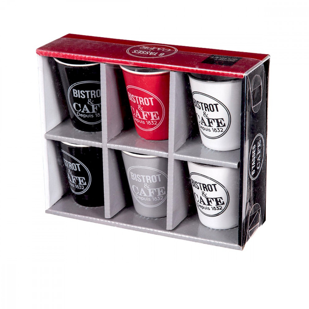 Coffret 6 tasses à café Bistrot