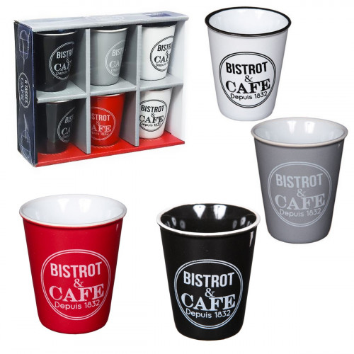 Coffret 6 tasses à café Bistrot