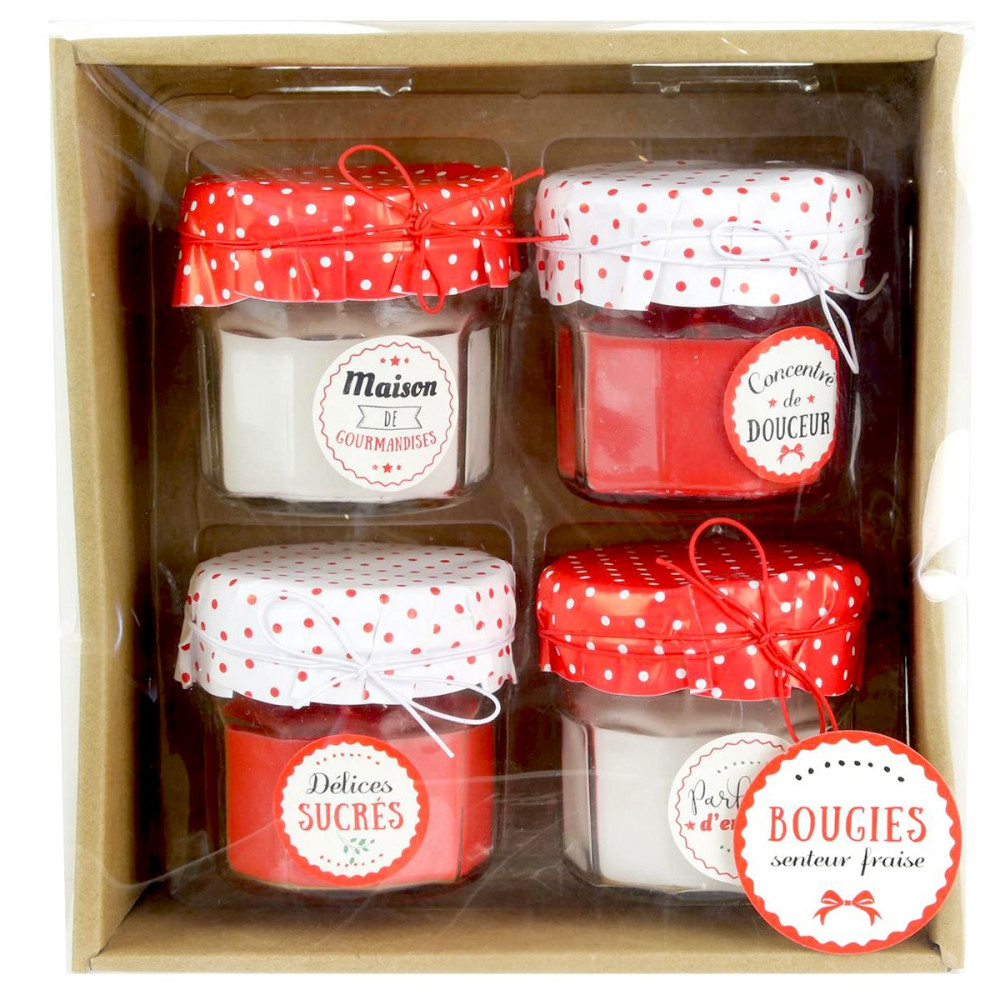 Coffret 4 bougies Pot de confiture