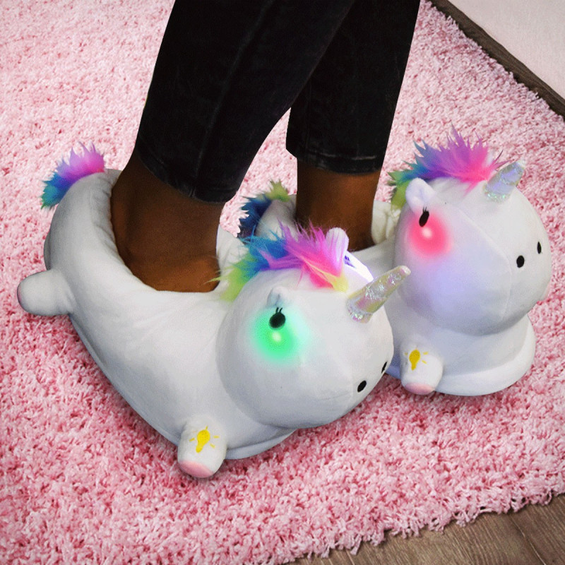 Chaussons licorne lumineux