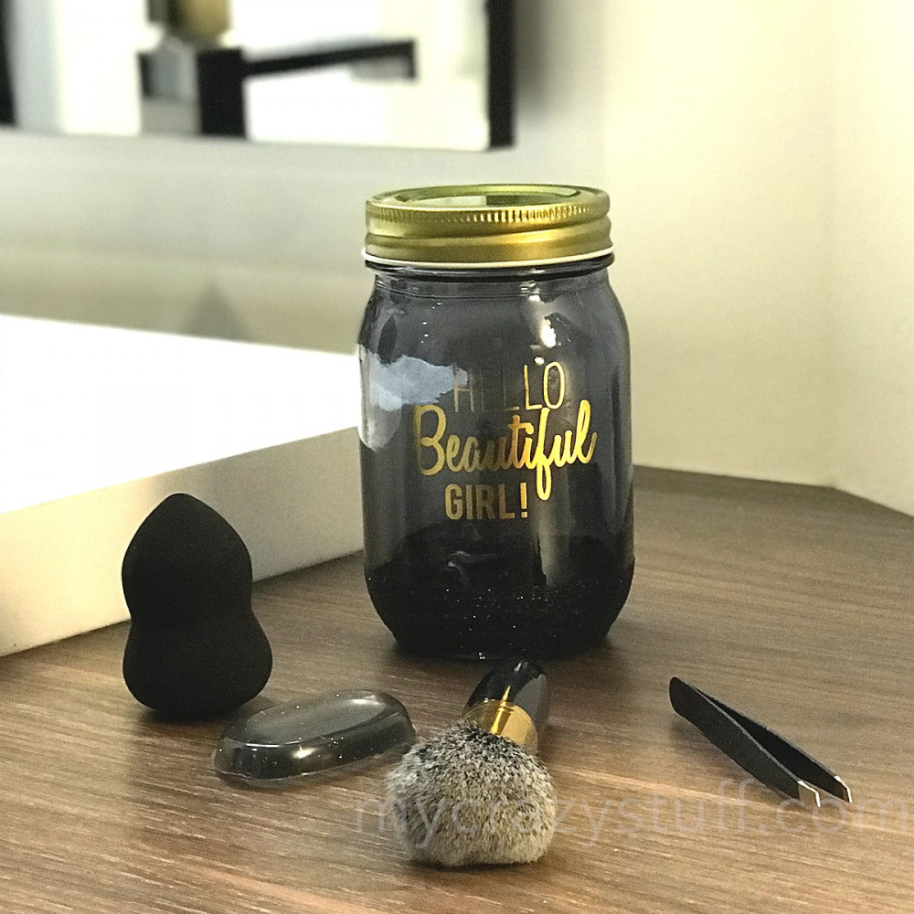 Coffret beauté mason jar spécial maquillage