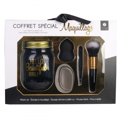 Coffret beauté mason jar spécial maquillage