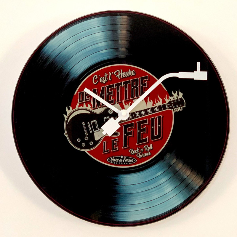 Horloge disque vinyl rock