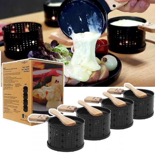 Raclette à la bougie, 4 sets individuels