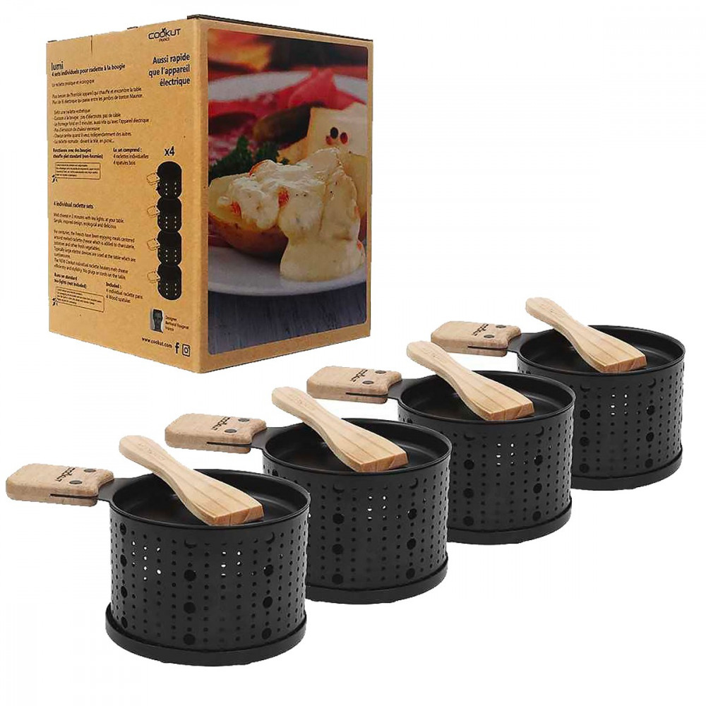 Raclette à la bougie, 4 sets individuels