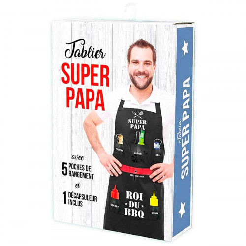 Tablier Super Papa Roi du barbecue