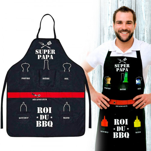 Tablier Super Papa Roi du barbecue