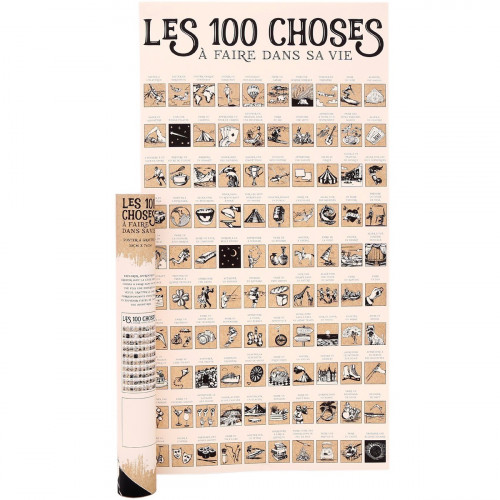 Poster à gratter Les 100 choses à faire dans sa vie