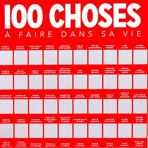 Poster BD à gratter 100 choses à faire dans sa vie