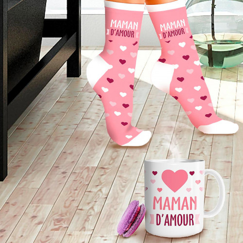 Coffret mug chaussettes Maman d'amour