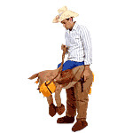 Photo Costume de cowboy gonflable à cheval.