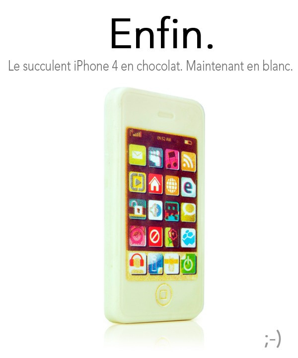 Iphone en chocolat blanc