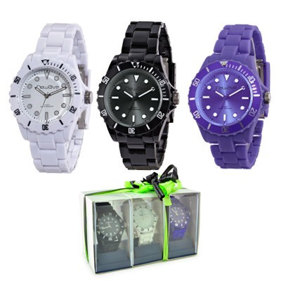 Coffret 3 montres bracelet silicone