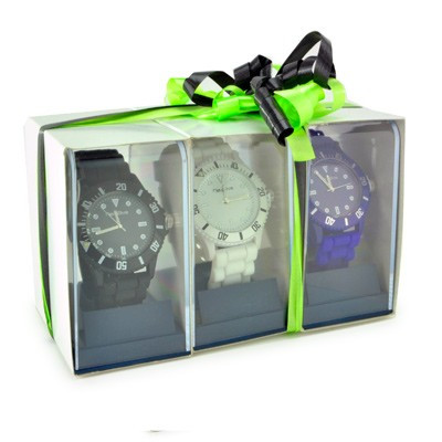 Coffret 3 montres bracelet silicone