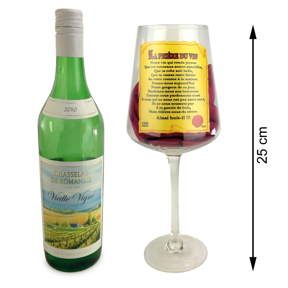 Verre géant à vin prière du vin 65cl