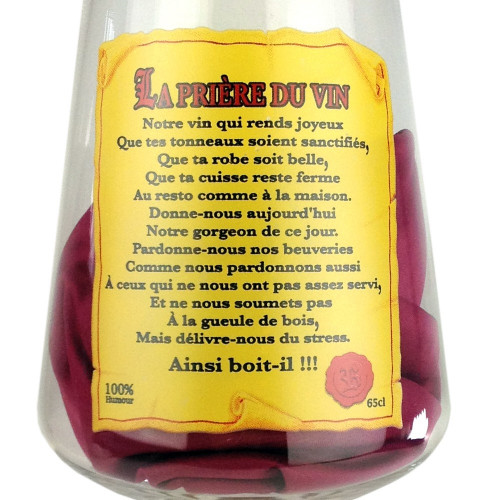 Verre géant à vin prière du vin 65cl