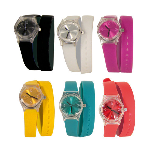 Montre double bracelet silicone