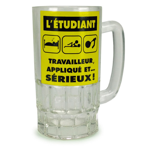 Chope à bière "spécial étudiant"