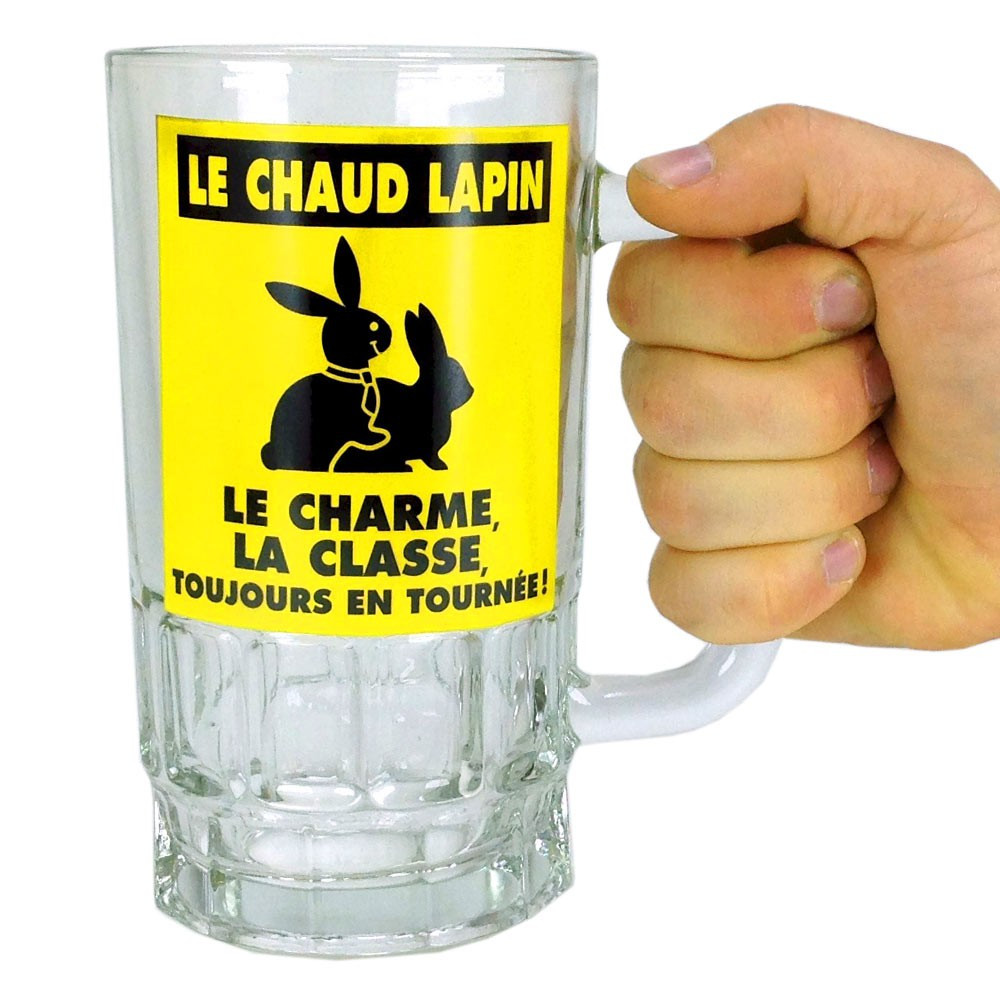 Chope à bière "chaud lapin"