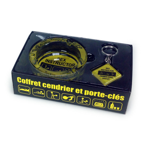 Coffret cendrier et porte-clés SEX INSTRUCTOR