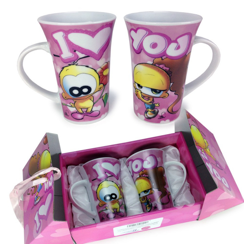 Coffret cadeau duo tasses I Love You Le Piaf