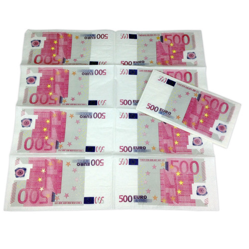 Serviettes en papier billets de 500 euros