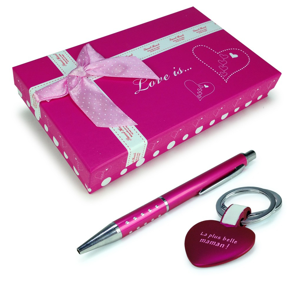 Coffret cadeau Maman stylo & porte-clé