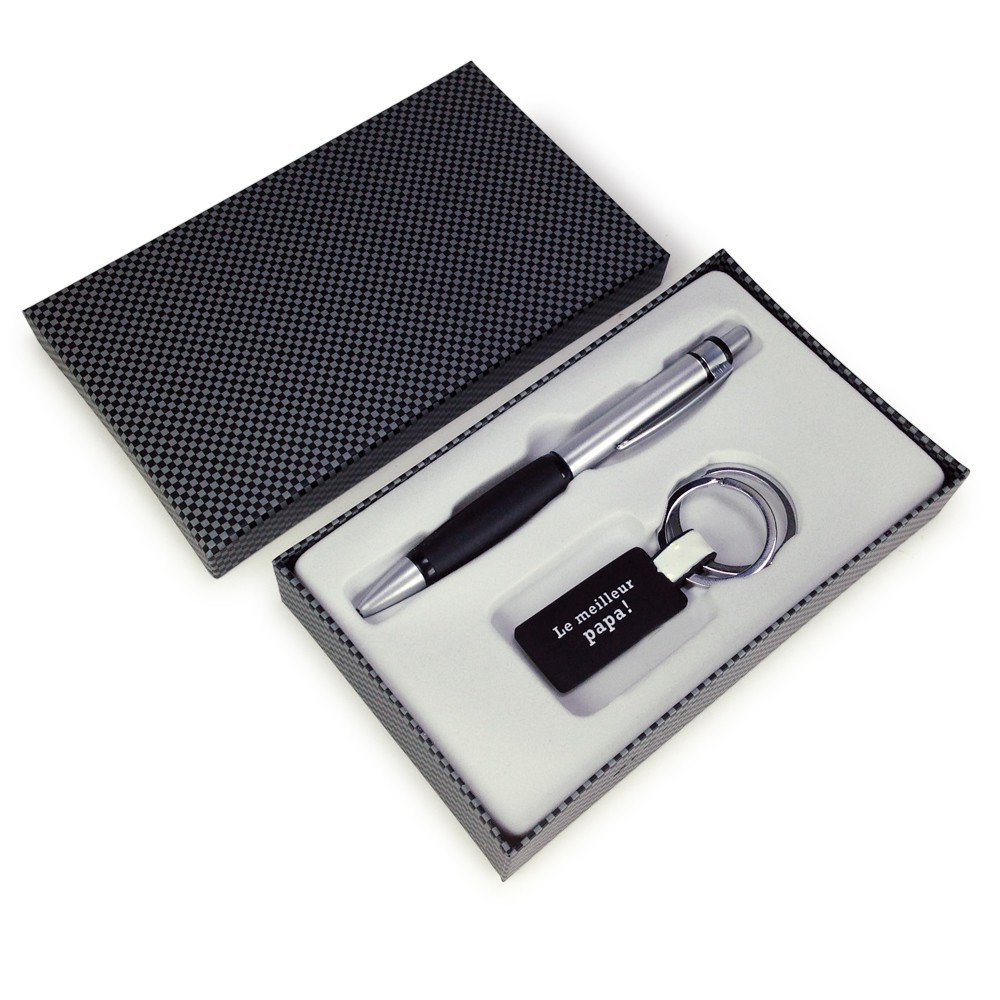 Coffret cadeau Papa stylo & porte-clé