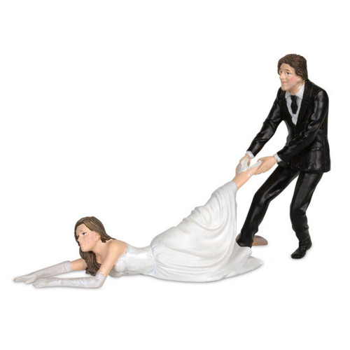 Figurines pour gâteau de mariage - Mariée réticente