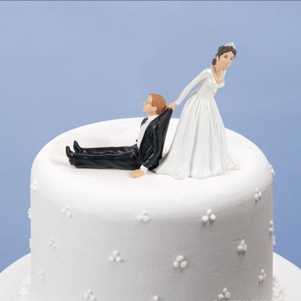 Figurines pour gâteau de mariage - Marié réticent