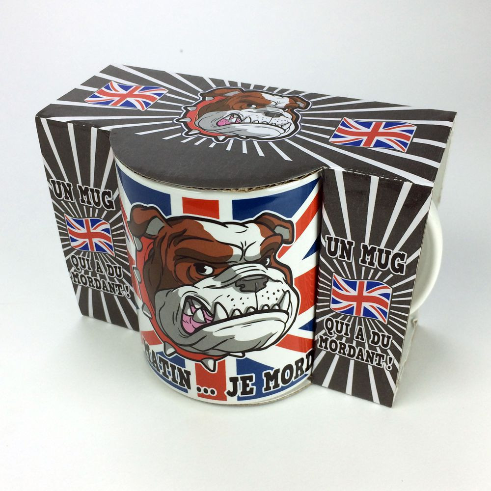 Mug London Bulldog "Le matin...je mords"