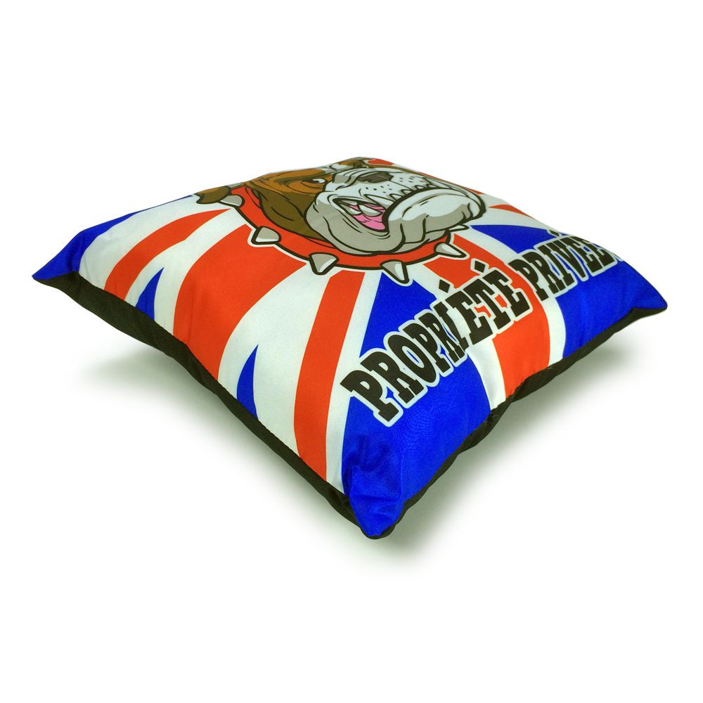 Coussin London bulldog "Propriété privé"